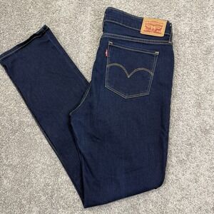 Levis 712 Slim Jeans Womens Size 31 x 32 Dark Blue Mid Rise Stretch Denim